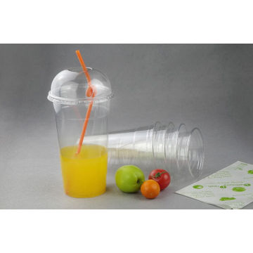 Tasse claire claire jetable adaptée aux besoins du client d&#39;animal familier / pp de boire de jus avec le dôme / couvercles plats